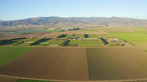 aerial over farm land in salinas valley, ca