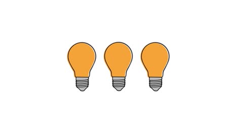 waiting for download. light bulbs. 4k video illustration.