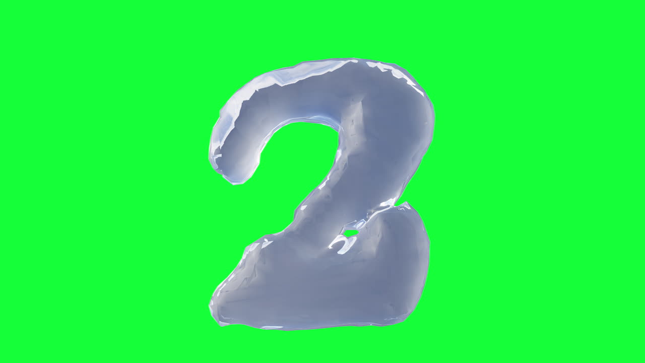 Cifra 2 su schermo verde