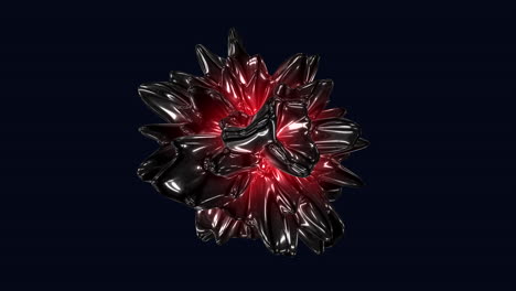 bola futurista roja y negra con color neón y ondas