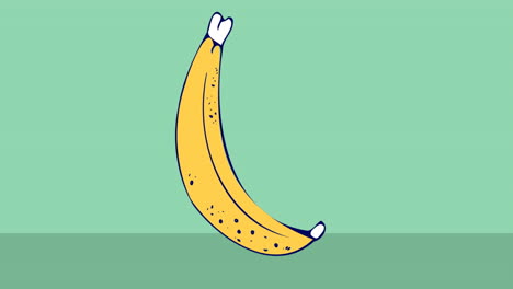 animation of banana icon on green black background