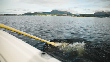 rowing out in the ocean on a beaitful