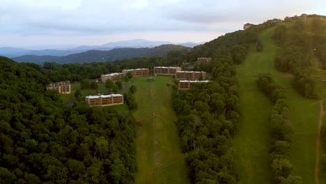 sugar mountain ski resort buildings, beautiful travel destination in north carolina - aerial