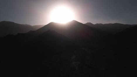 Beautiful-Sunrise-Over-Mountains-Silhouette,-North-West-Argentina