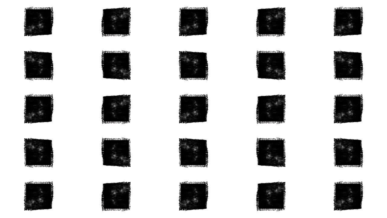 추상적인 그룬지 더러운 모노크롬 사각형은 색 바탕에 모양을 고, 트렌디한 빈티지 스 모션 스타일로 손상된 동적 요소를 어, 디자인 배너, 스프를 위해 원활한 루프 애니메이션.