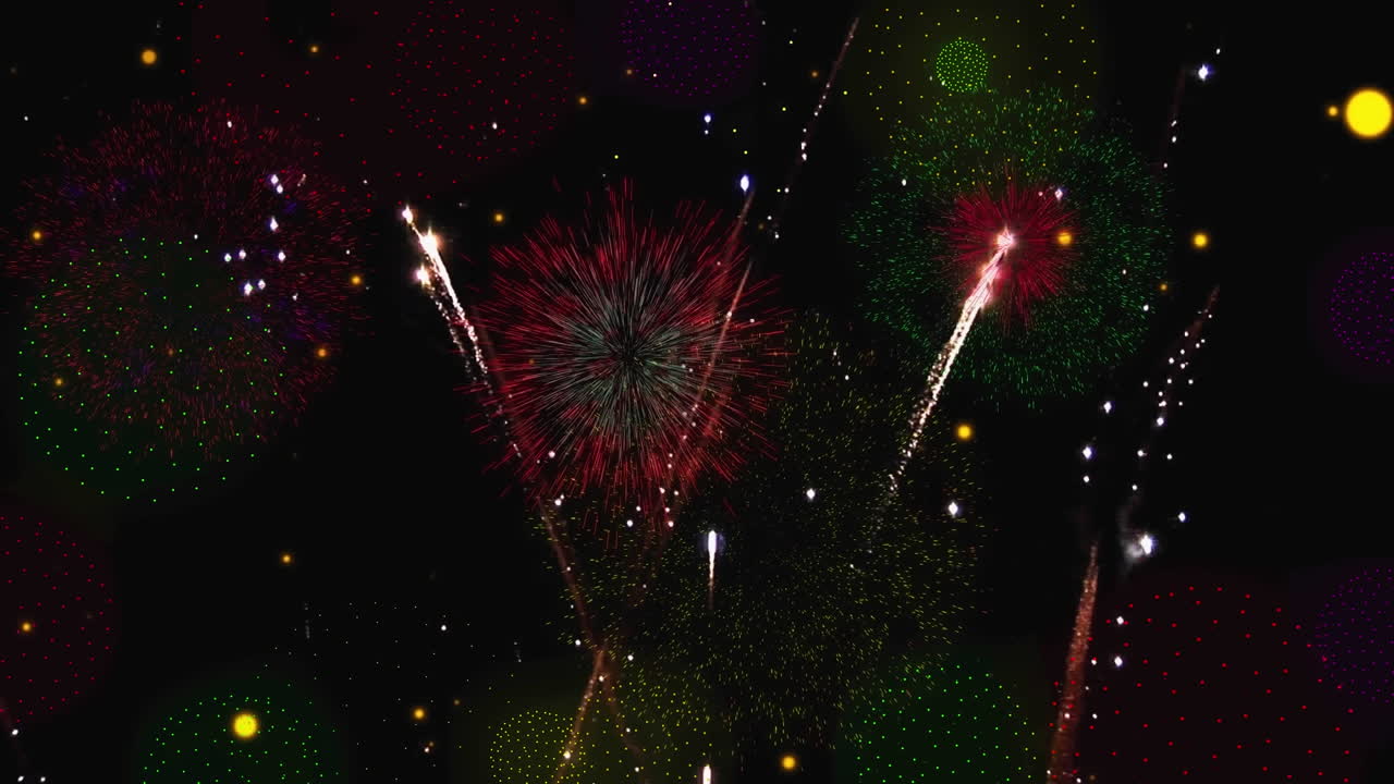 animación de fuegos artificiales sobre un fondo negro