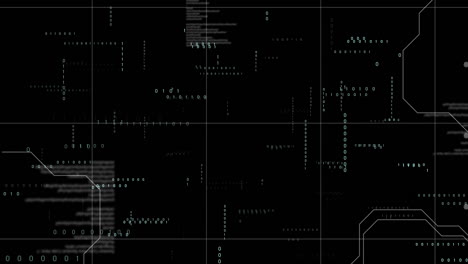 animation of data processing on black background