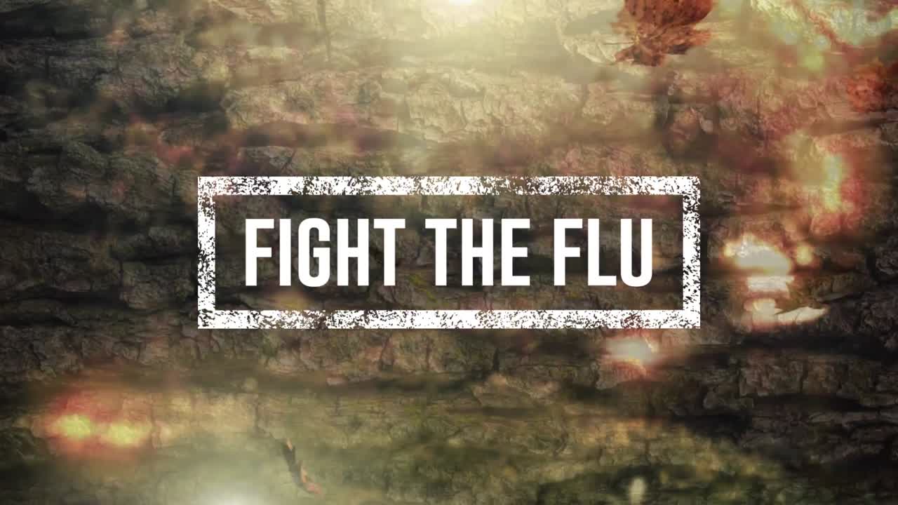 lucha contra el texto de la chimenea y hojas de otoño 4k