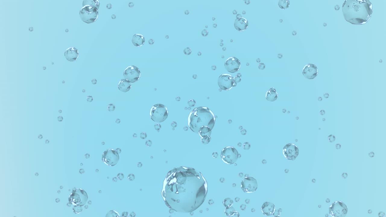 Underwater fizzing air bubbles flow motion refreshing carbonated club soda drink of cola soda water