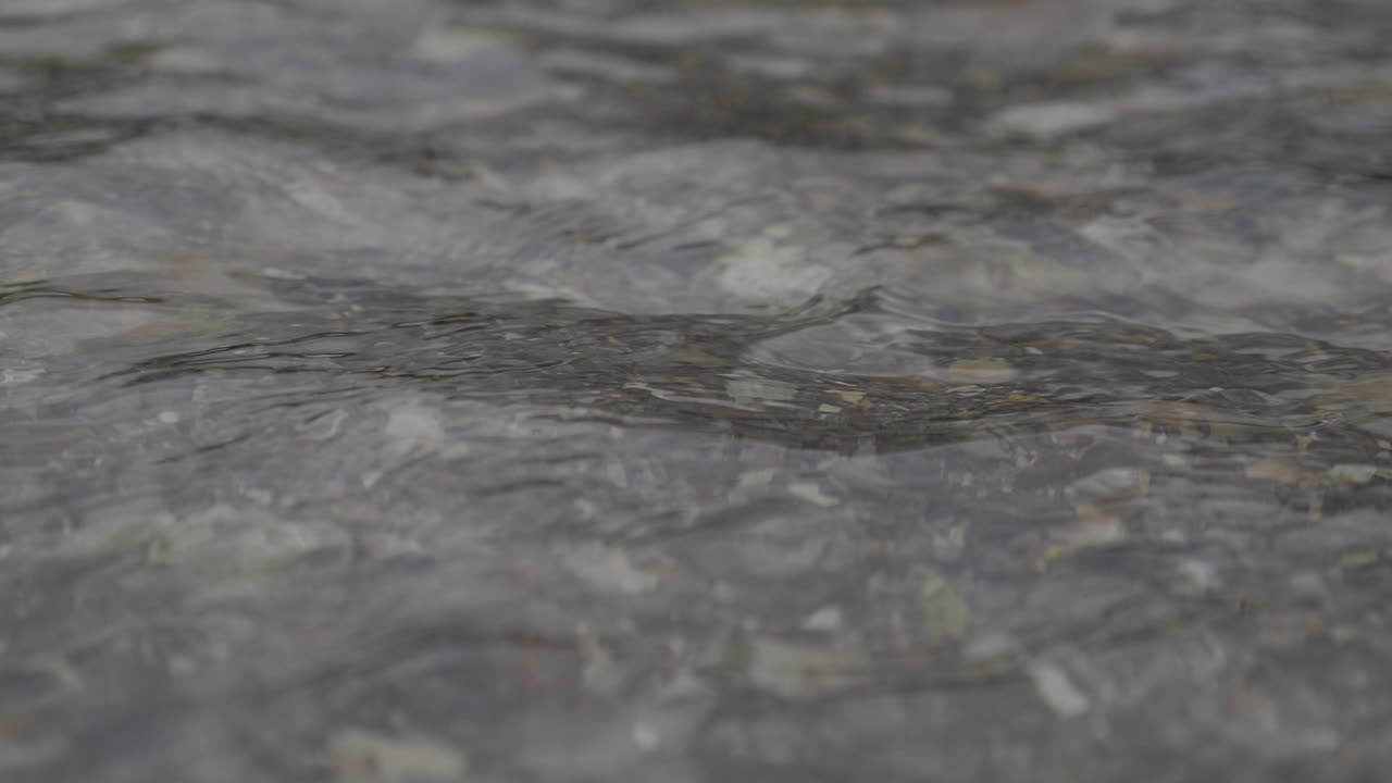 Lake water flowing peacefully in slow motion