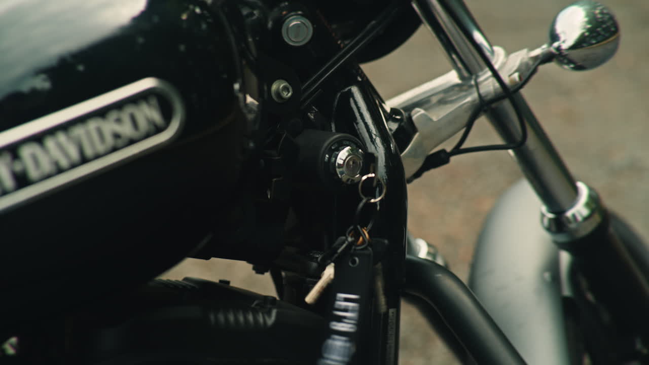 Close-up of Harley-Davidson Motorcycle Details