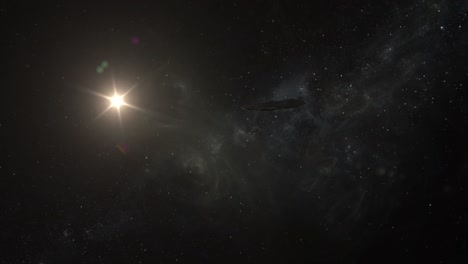 asteroide interestelar extraterrestre o cometa oumuamua pasando por el sistema solar cerca del sol