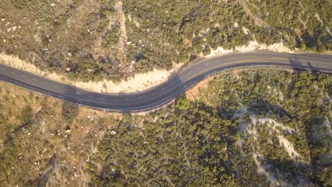 drone aerial view of mountain pass road