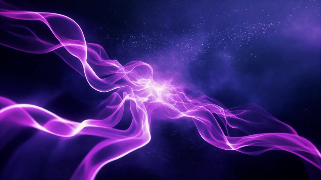 Abstract Purple Energy Waves Flowing in Deep Space