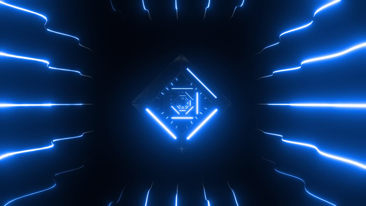 túnel geométrico de neón abstracto