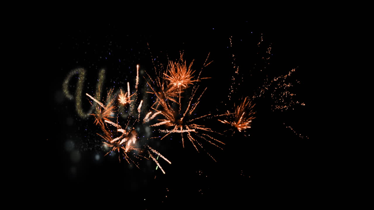 United States text and fireworks 4k
