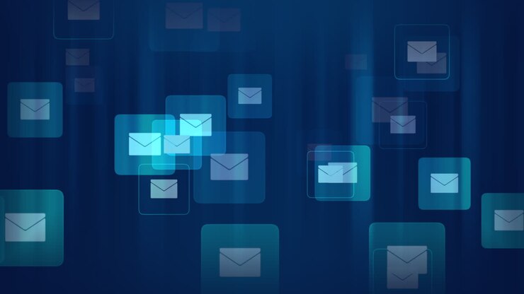 ícones de mensagem de movimento em fundo de rede simples