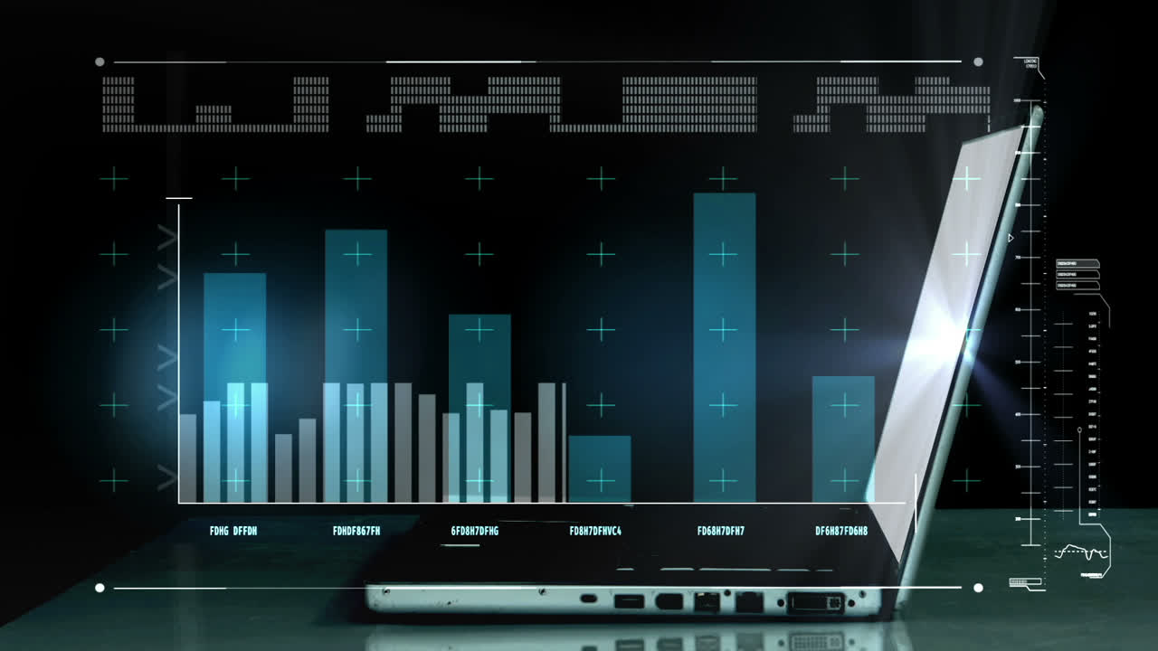 gráfico apareciendo desde la computadora portátil