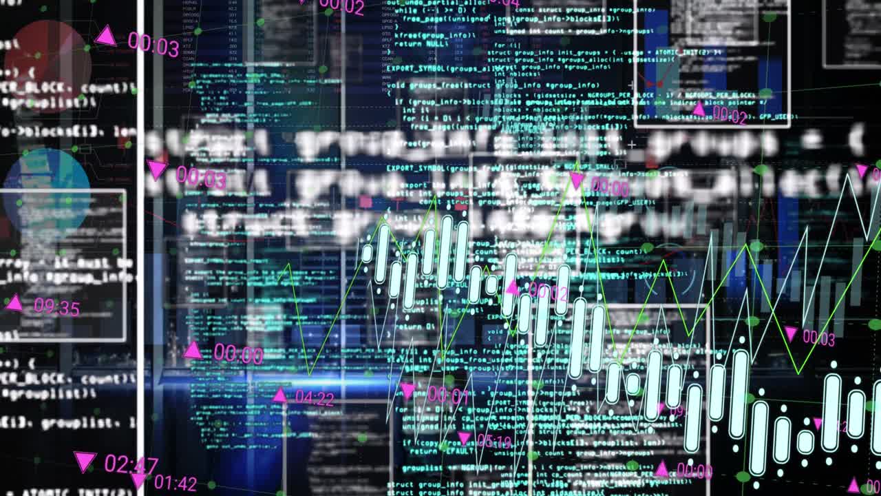 animación del procesamiento de datos sobre el hombre de negocios caucásico