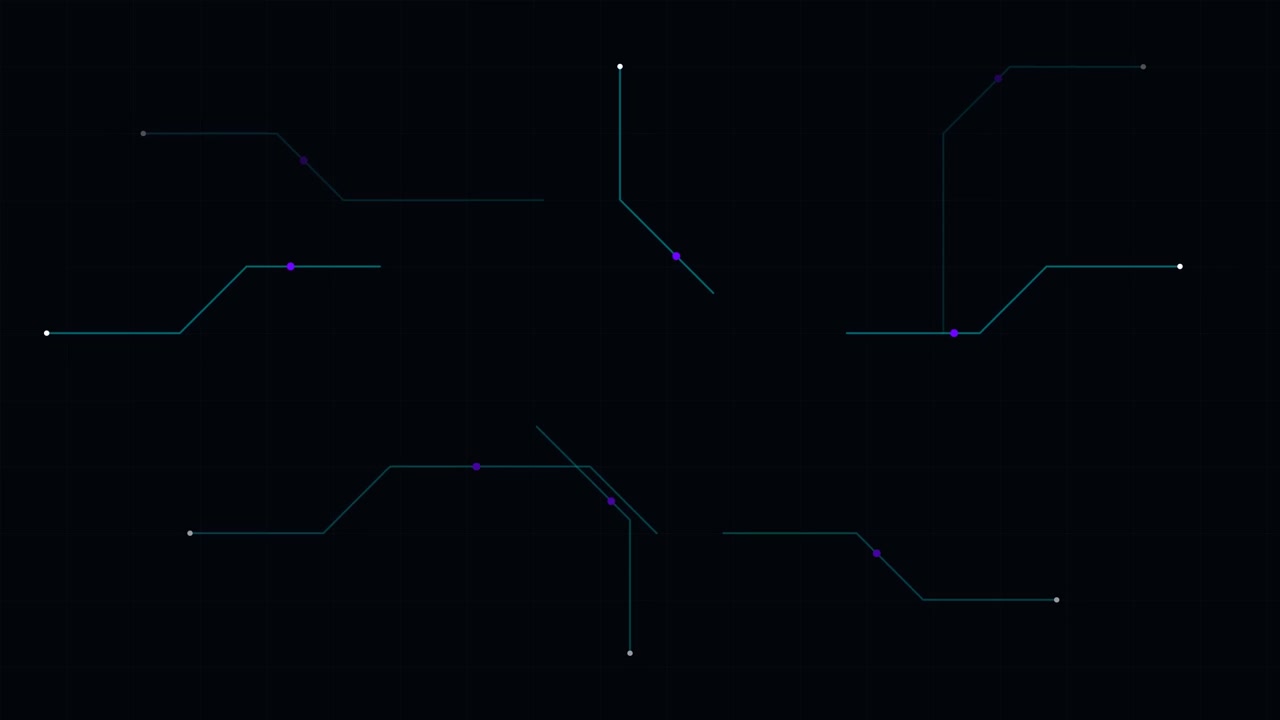 Abstract Digital Interface Lines Expanding and Contracting on Dark Background
