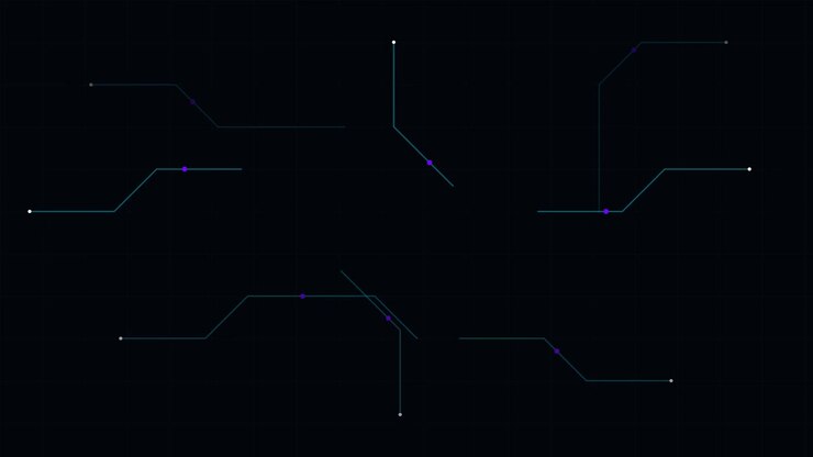 Abstract Digital Interface Lines Expanding and Contracting on Dark Background