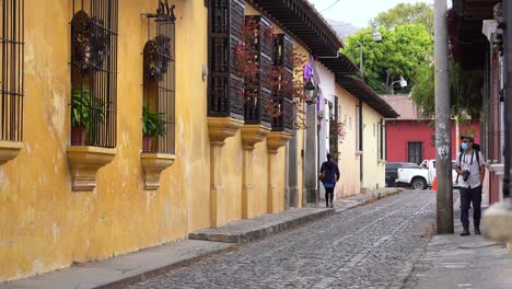 photographer in latin america. tourist with face mask in latin america