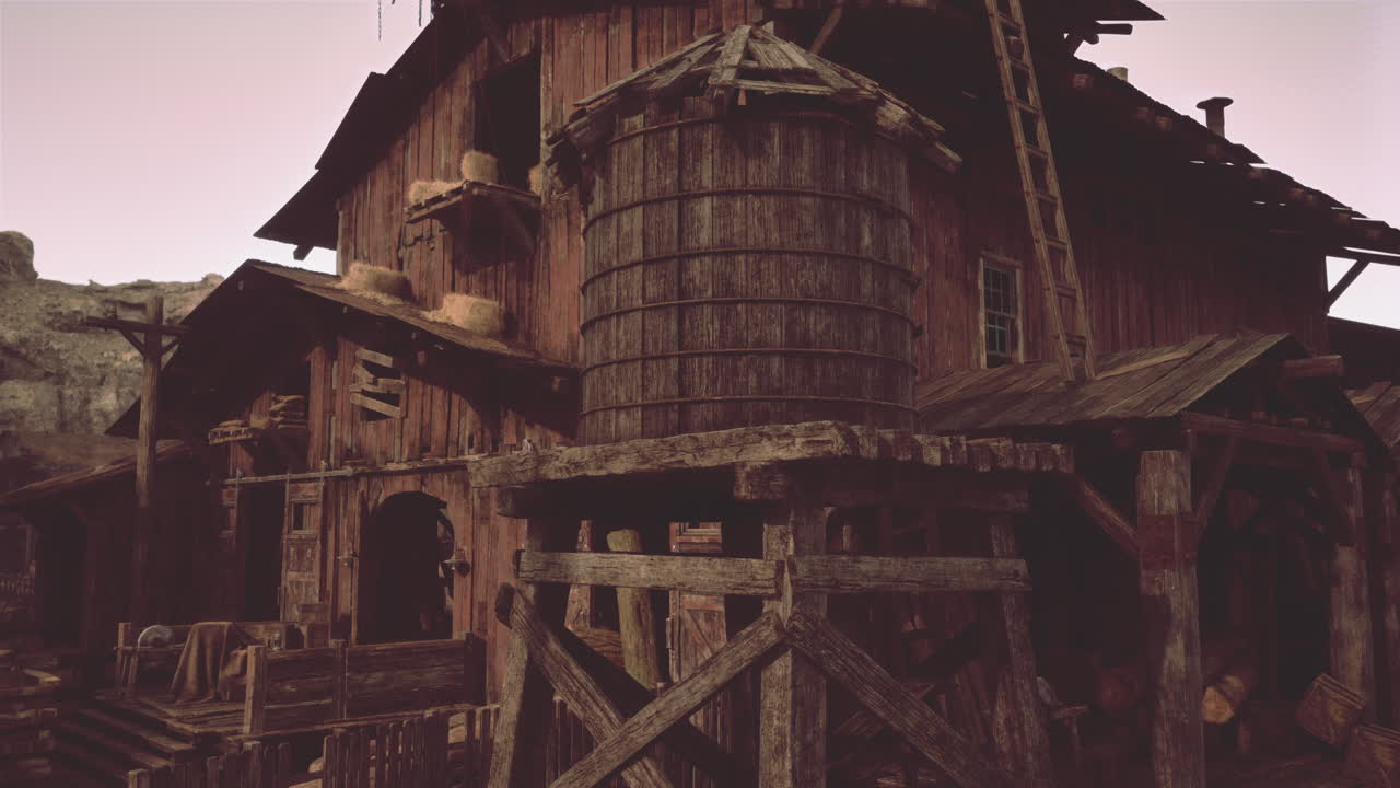 viejo edificio de madera en una ciudad occidental