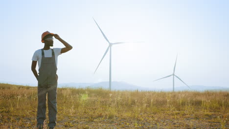 wind turbine technician at work