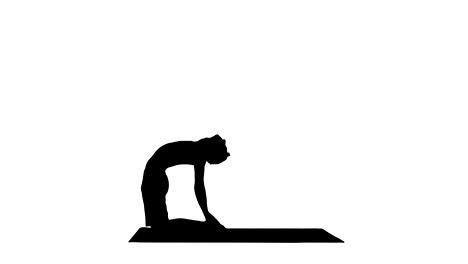 silhouette sporty young man working out, yoga, pilates or fitness training, standing in asana ushtrasana, ustrasana or camel pose