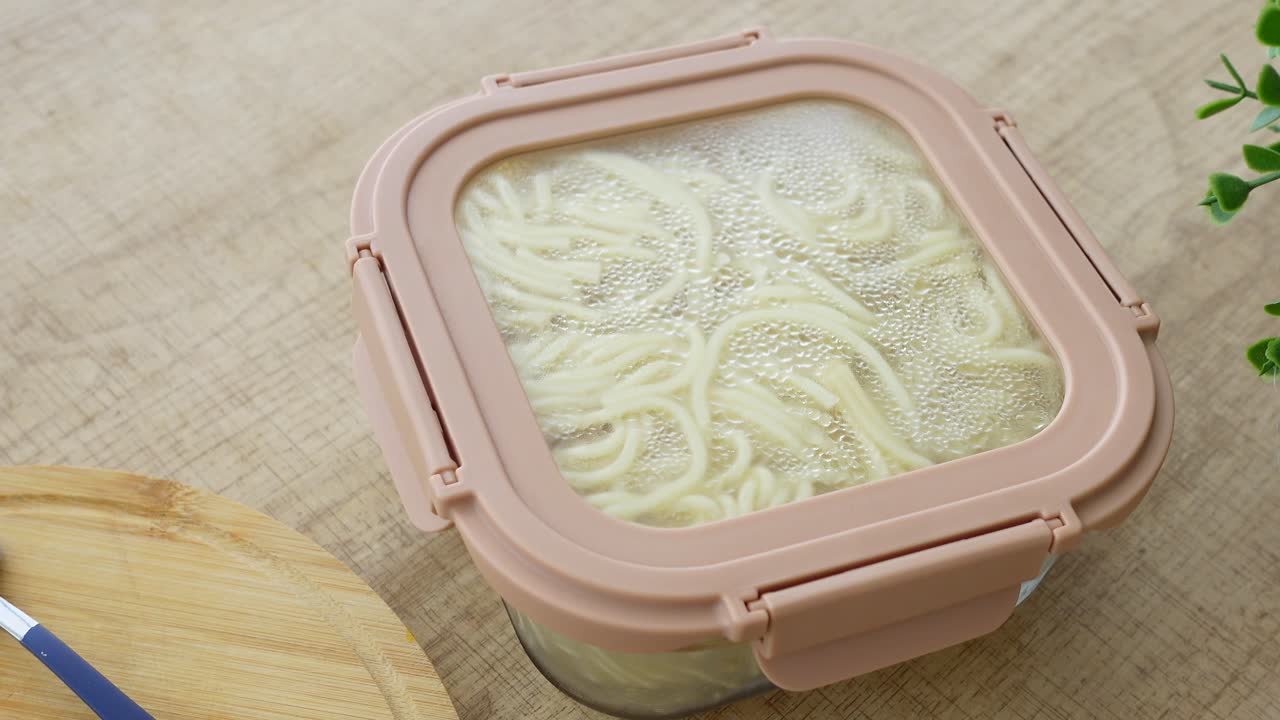 Noodles in a Food Storage Container