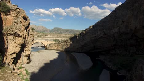 Aerial-Drone-River-Canyon-Bridge