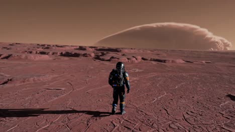 astronaut on mars dust storm