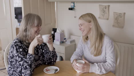 Two women having tea at a table