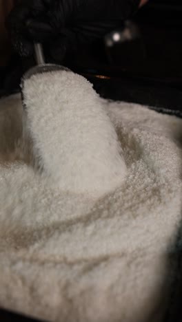 preparing sugar for baking