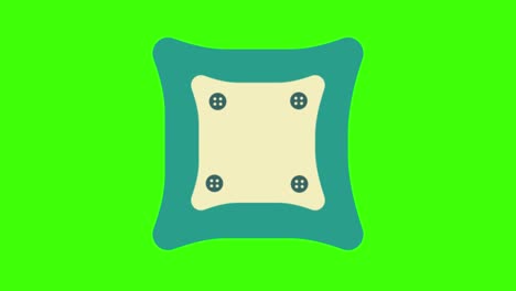 green screen of an animated cushion