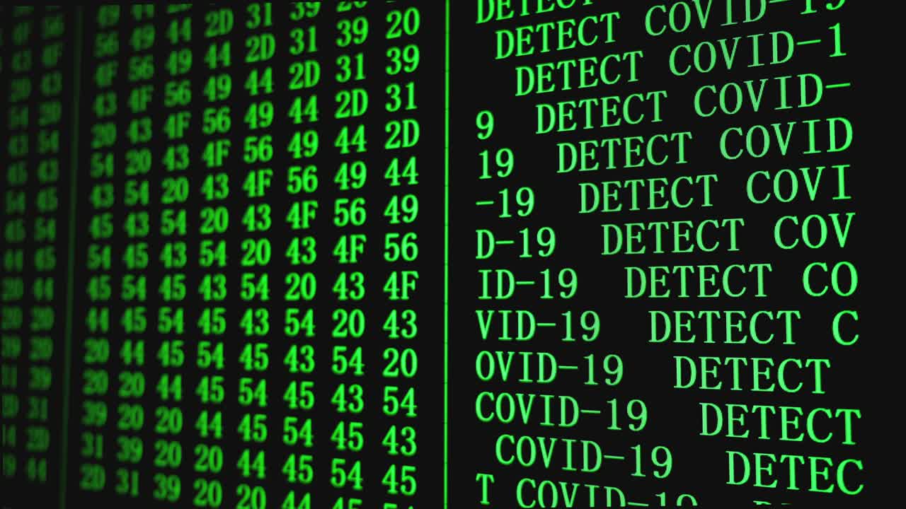 programa covid-19 detectado texto en la pantalla del pc