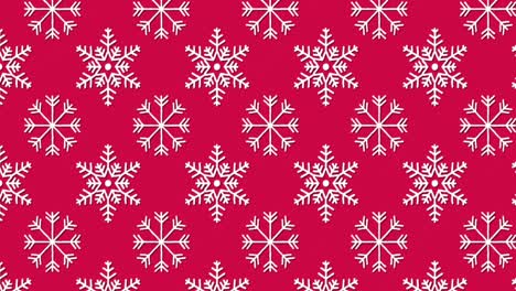 traditional christmas pattern with snowflakes moving against red background