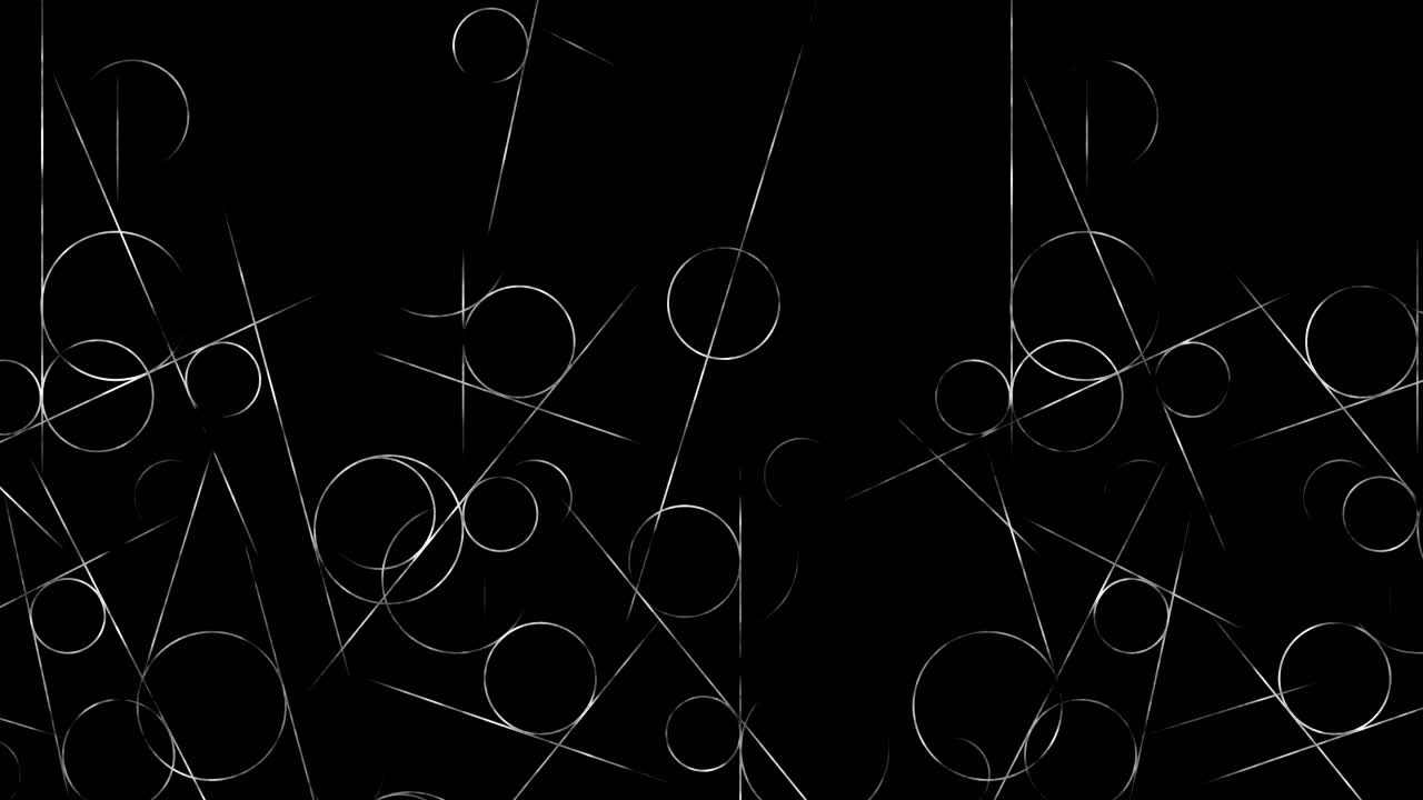 수학에서 과학적 기하학적 패턴을 가진 루프 전환 애니메이션 - 수학과 교육 배경 - 원과 선