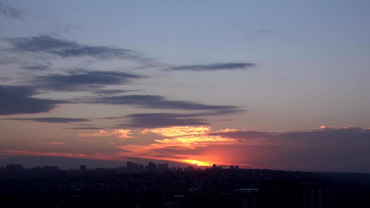 타임 스 (time lapse) - 터키 시내에서 해가 지는 모습