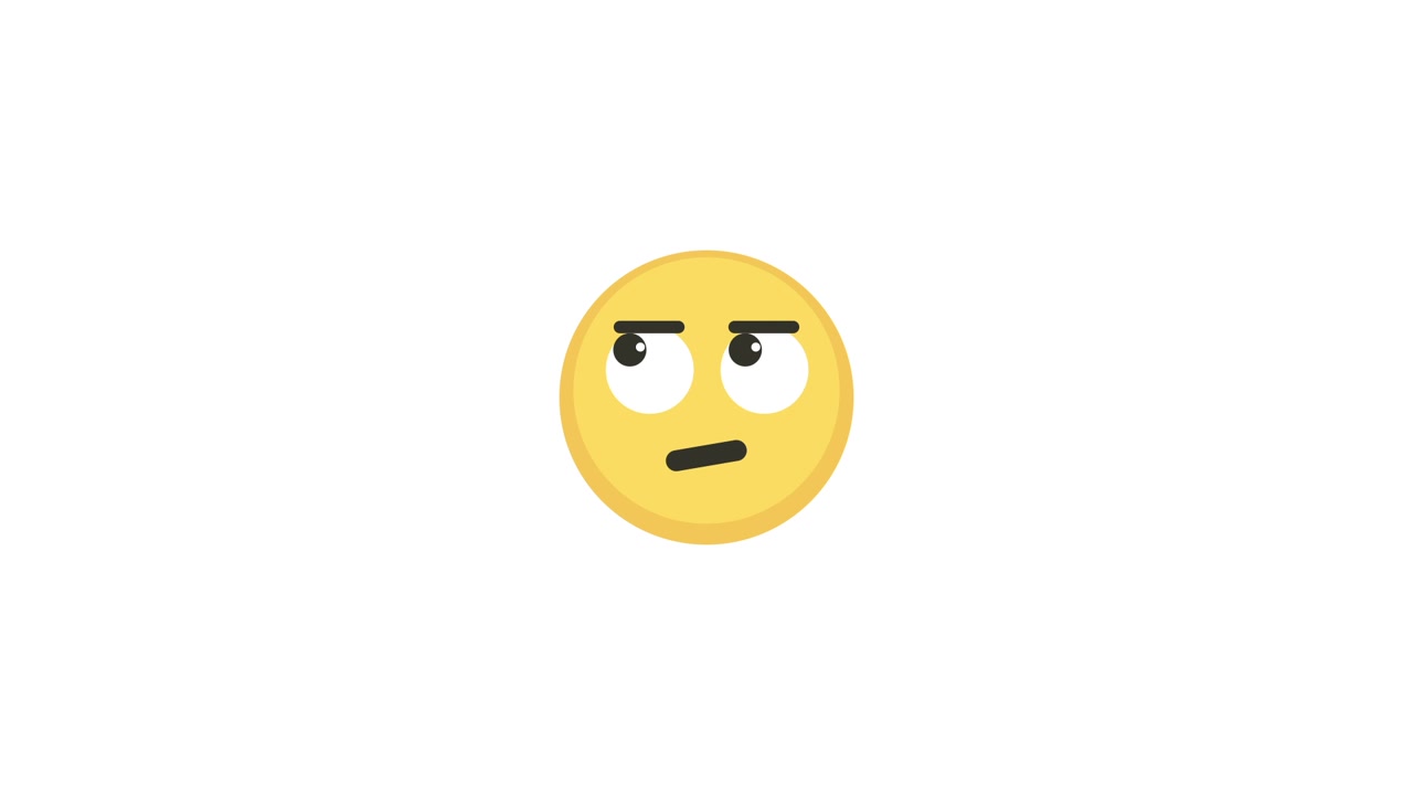 Animated Yellow Emoji Face Looking Around and Up