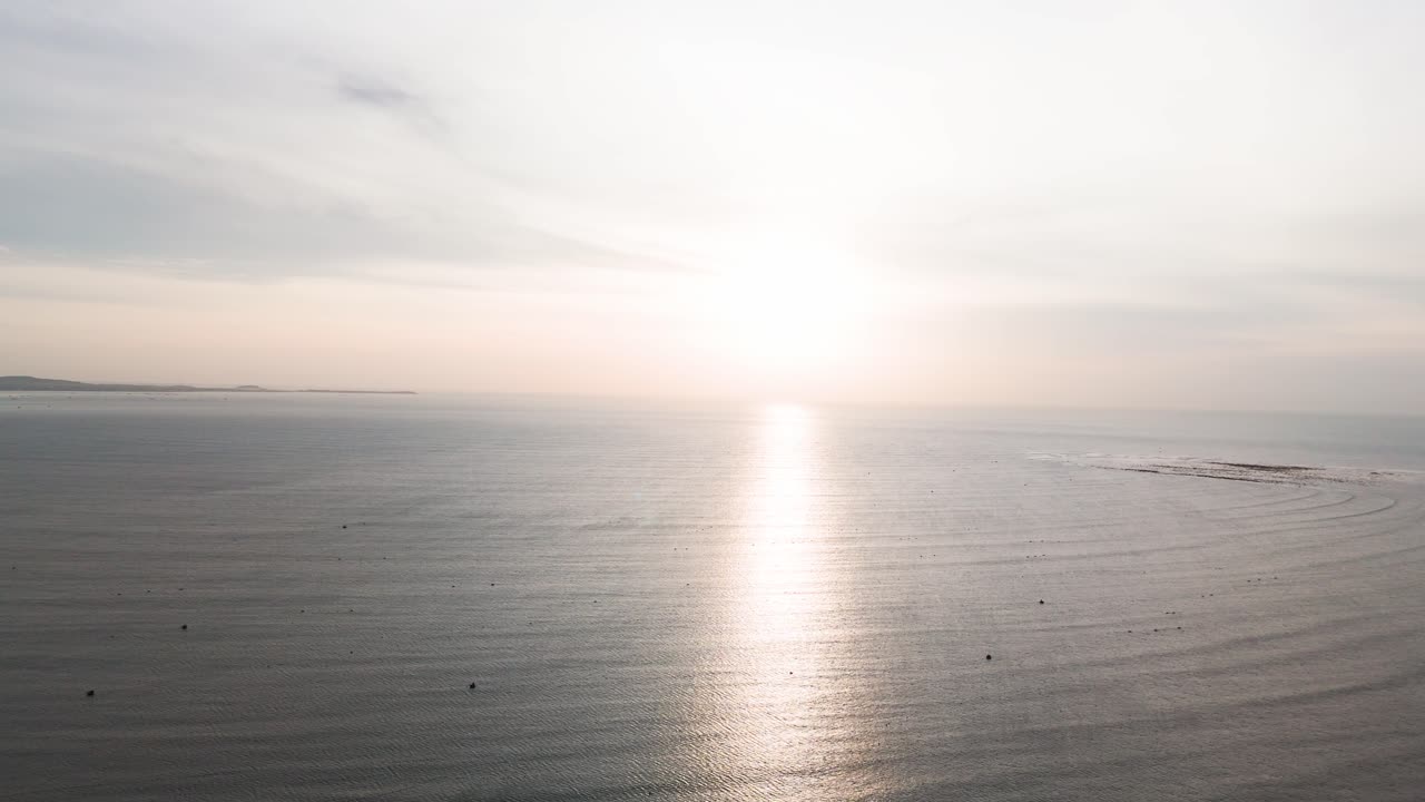 Aerial View Pan of the Sunrise in Phan Rang–Tháp Chàm.