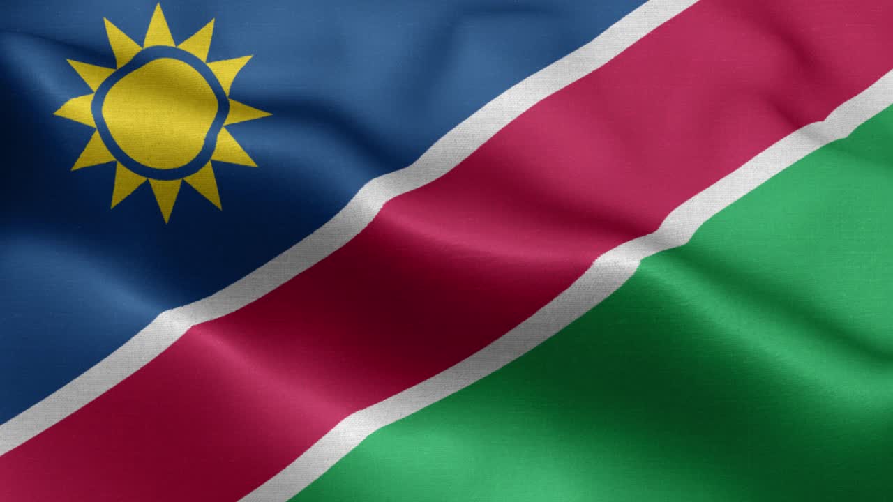 나미비아의 근접 촬영 흔들기 루프 4k 국기