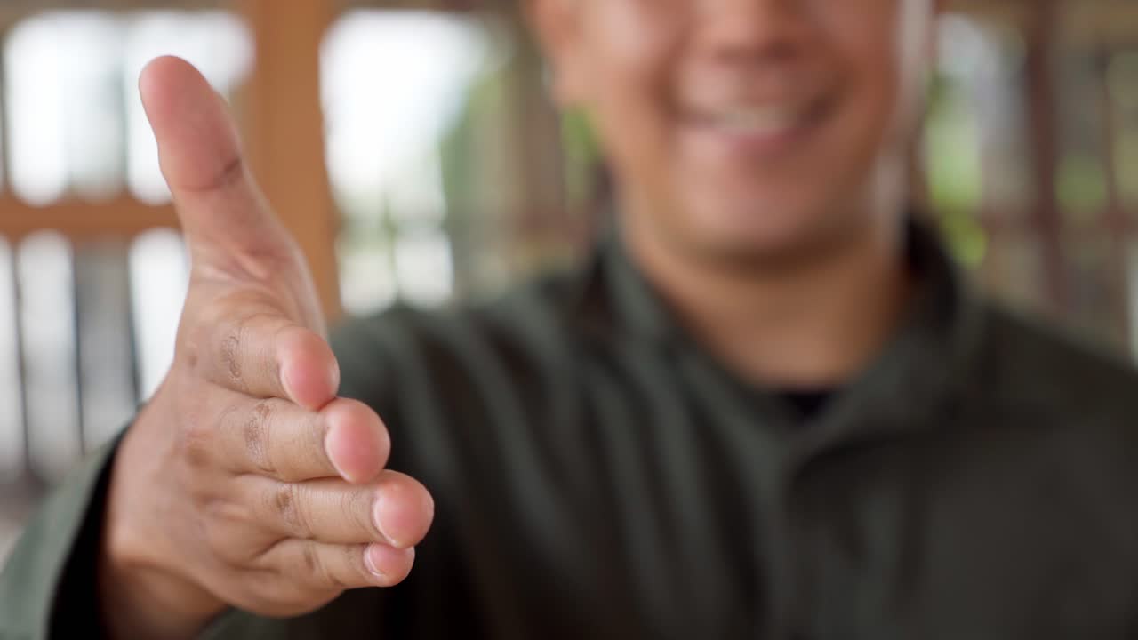 Man giving his hand for handshake