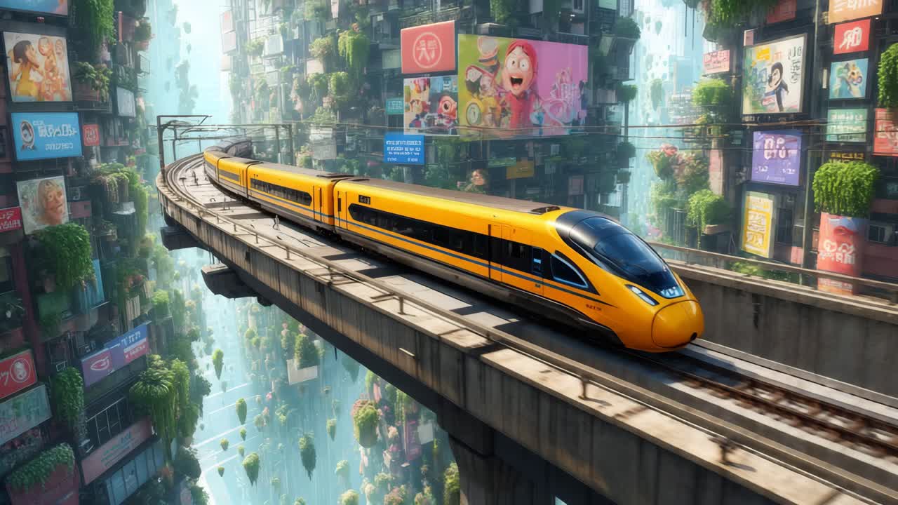 떠다니는 도시에서 미래의 열차