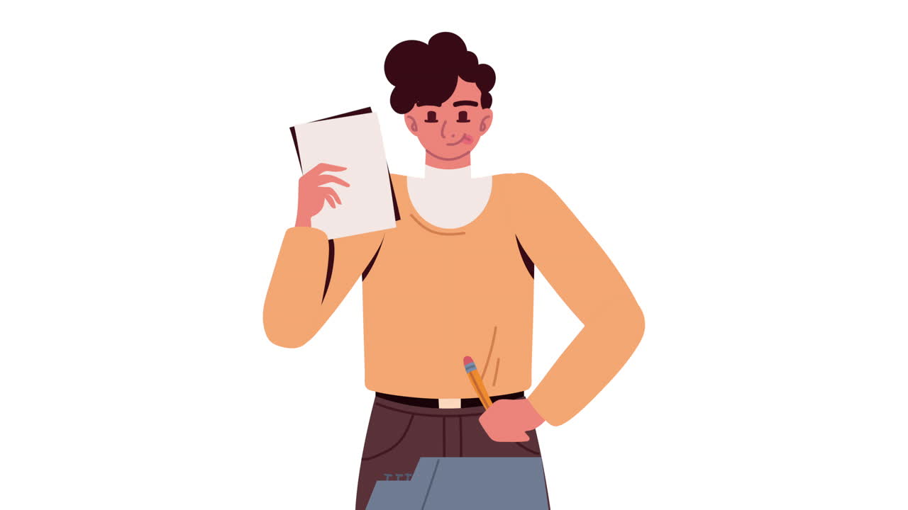 Man Holding Documents and Pensive