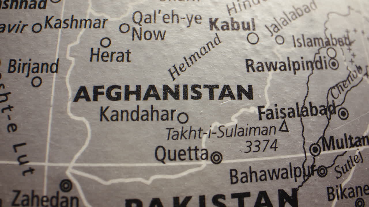 Close-up of a Globe Showing Afghanistan and Pakistan