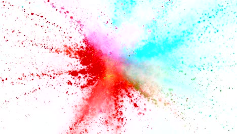 explosión de polvo de color sobre un fondo blanco.