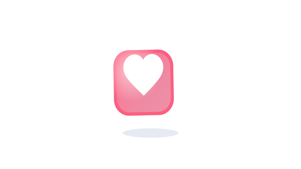 Animated Pink Social Media Like Button Icon
