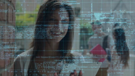 animación del procesamiento de datos en diversos estudiantes