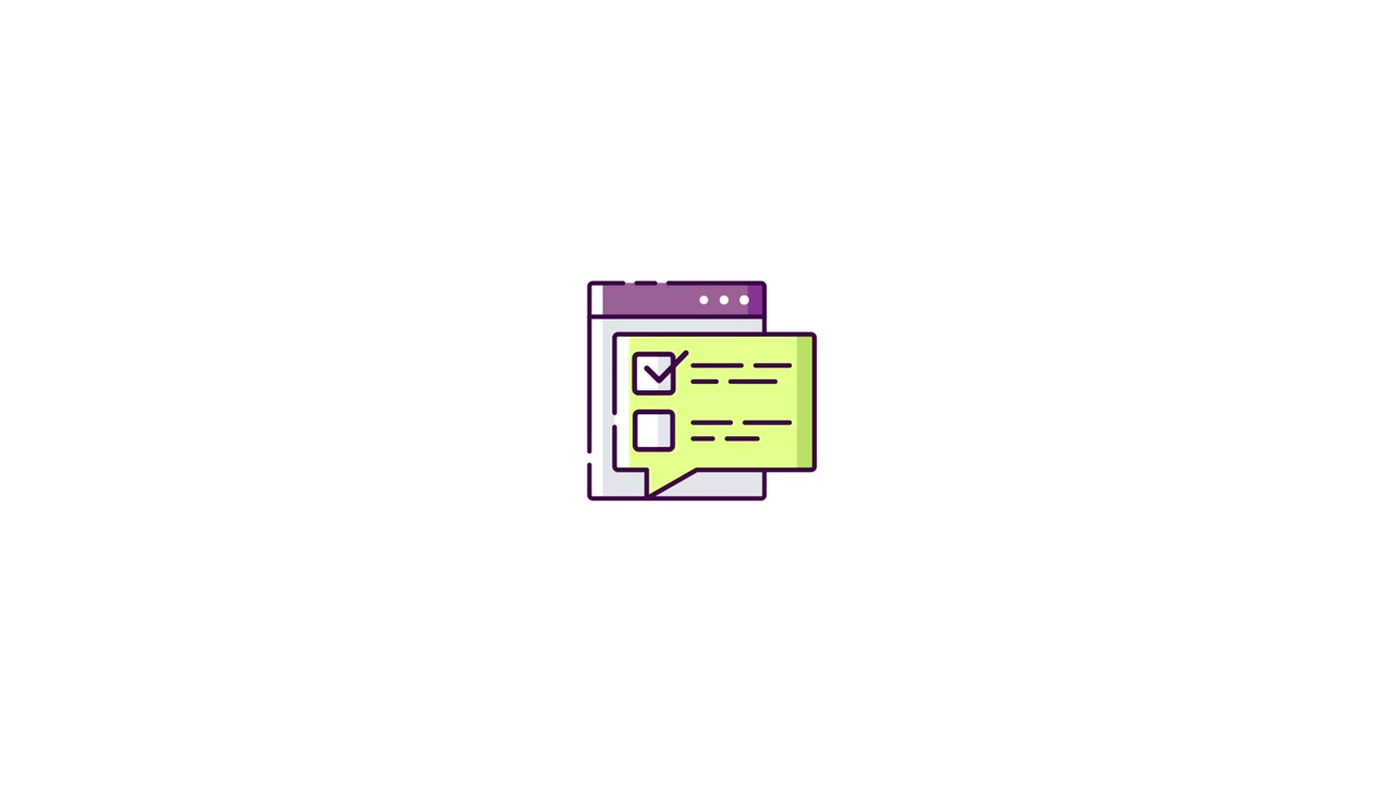 Animated Browser Window with Chat Bubble and Checklist